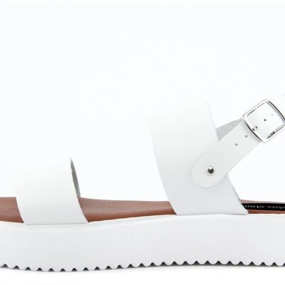 Sandalias con plataforma Made in Italy en piel Blanca - FAG_22103MV_BIANCO