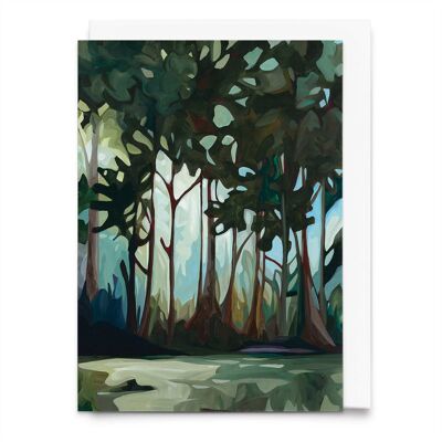 Pintura abstracta del bosque | Tarjeta de felicitación del artista | Tarjetas de nota