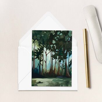 Peinture abstraite de la forêt | Carte de voeux d'artiste | Cartes de correspondance 3