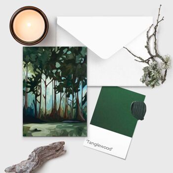 Peinture abstraite de la forêt | Carte de voeux d'artiste | Cartes de correspondance 4