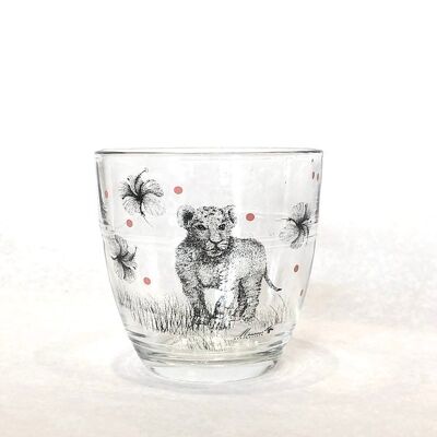 vaisselle enfants, Verre Enfant Lionne rose