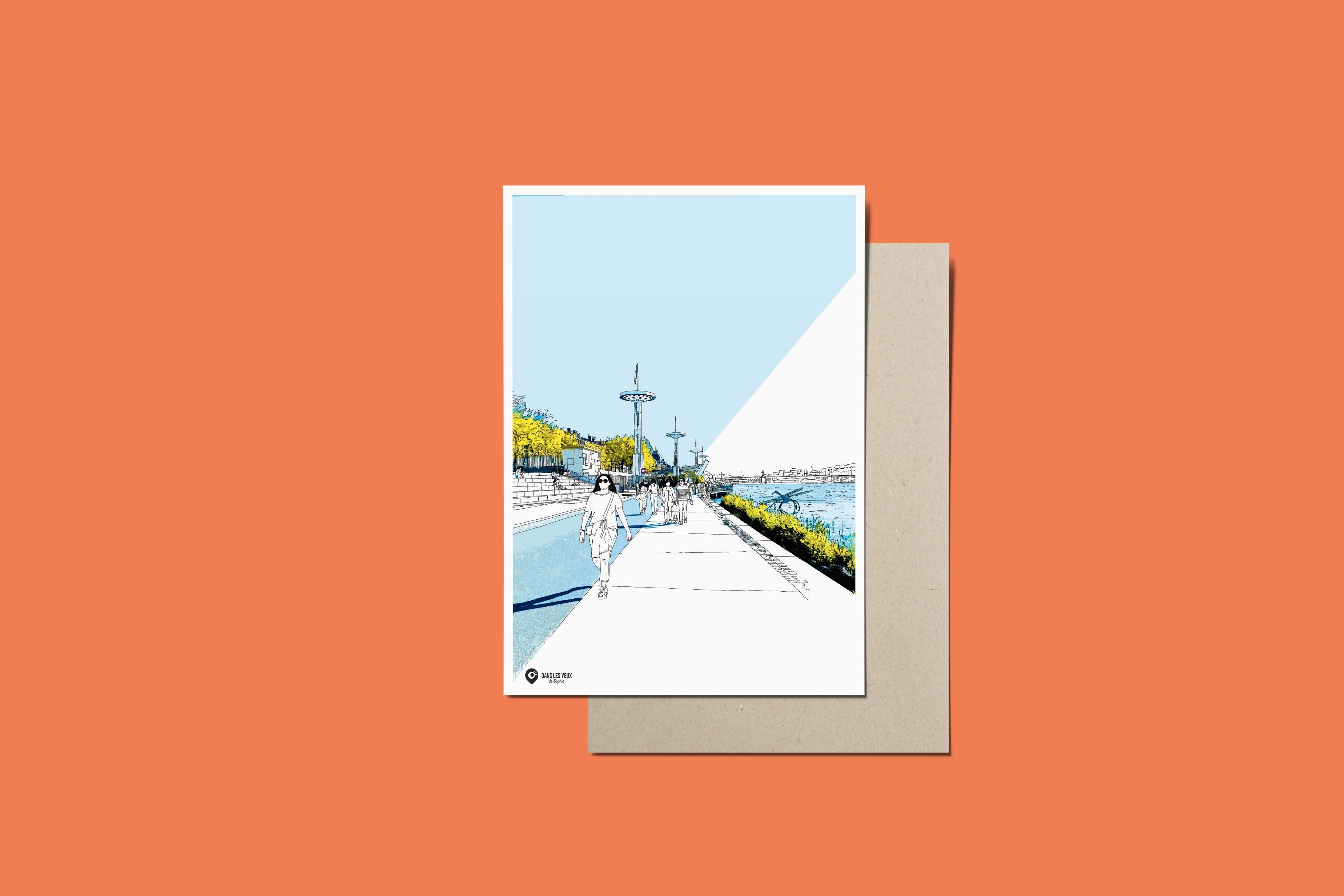 Cartolina della piscina del Rodano, Lione