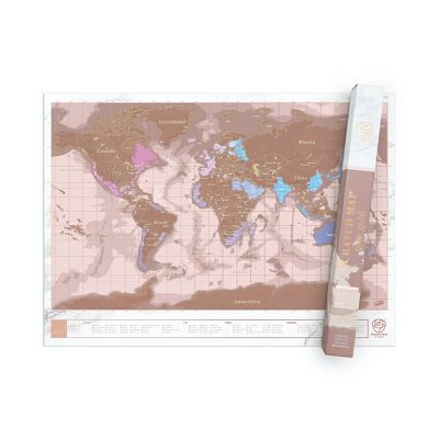 Mapa rascador de oro rosa