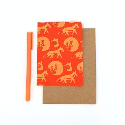 Stationery Fox Pattern Folded Postcard 10 X 15 cm