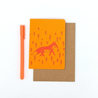 Stationery Fox Folded Postcard 10 X 15 cm