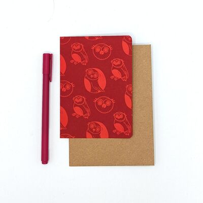 Stationery Owl Pattern Folded Postcard 10 X 15 cm