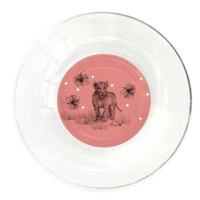 children's tableware, pink lioness children's soup plate