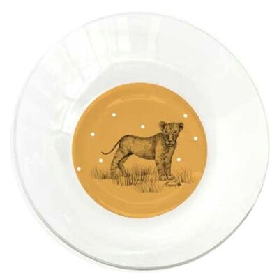 children's tableware, Yellow lion children's soup plate