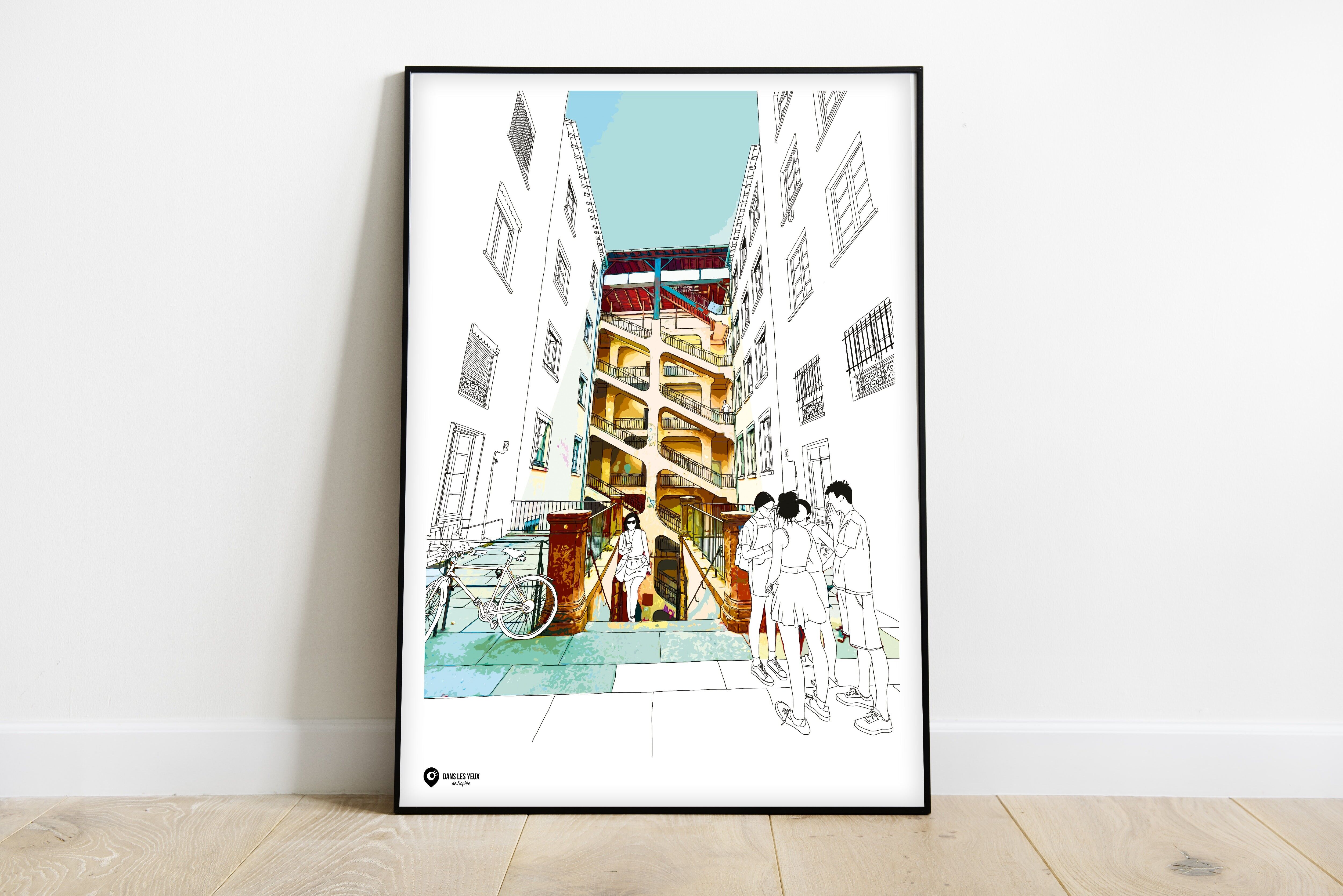 Manifesto delle scale della corte dei voraci a Lione