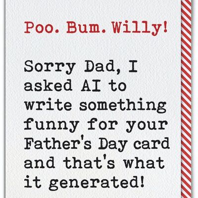 Tarjeta divertida del día del padre - AI Inteligencia artificial Poo Bum Willy Tarjeta del día del padre