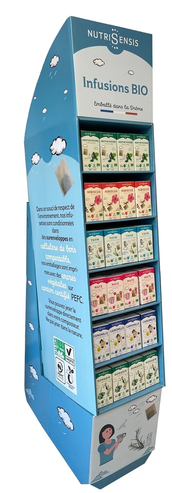 NUTRISENSIS - Display of 120 boxes of organic herbal teas