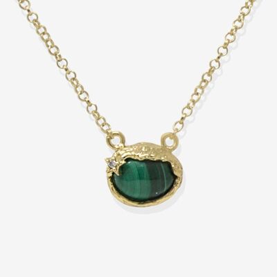 Ad Astra Gold-plated Malachite Necklace