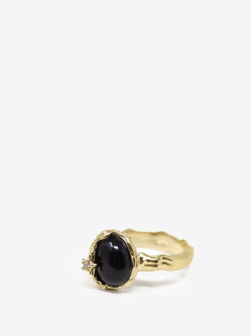 Ad Astra Gold-plated Onyx Ring
