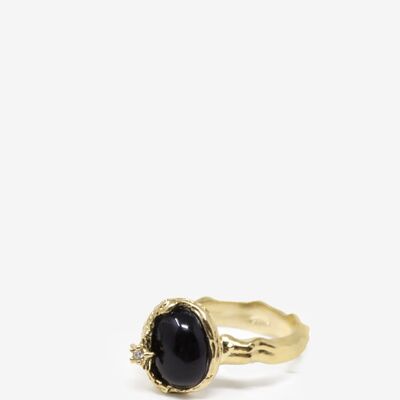 Ad Astra Gold-plated Onyx Ring
