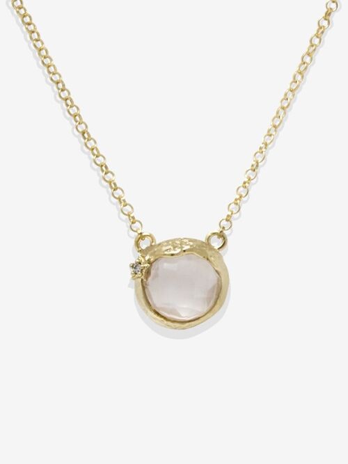 Ad Astra Gold-plated Pink Quartz Necklace