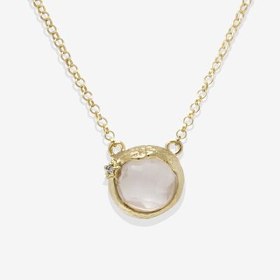 Ad Astra Gold-plated Pink Quartz Necklace
