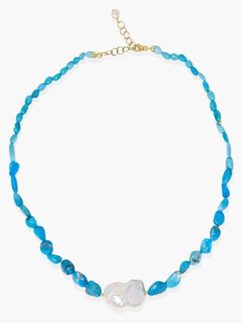 Collier Azzurra Turquoise & Perle 1