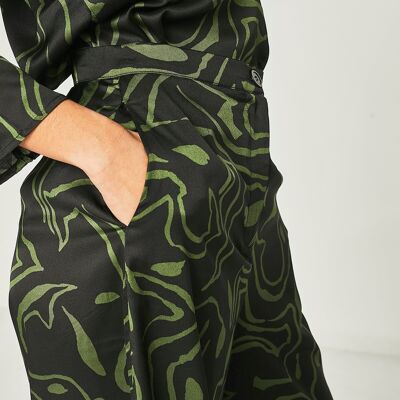 Black thyme trousers with ribbon