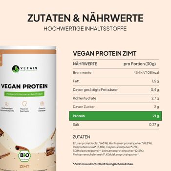 Vetain Vegan Protéine Cannelle 5