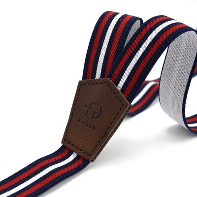 Thin tricolor suspenders