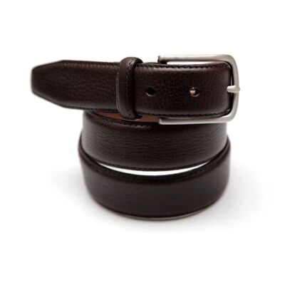 Leather belt Chocolate Brown III