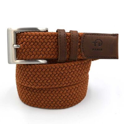 Ceinture Tressée marron cognac