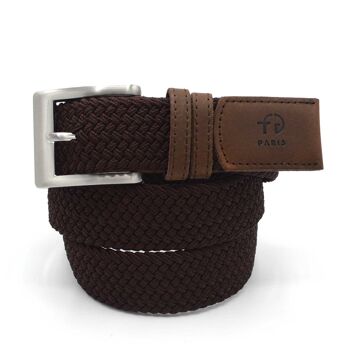 Ceinture Tressée marron chocolat 1