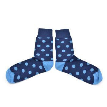 Chaussettes bleues à pois bleu ciel 2