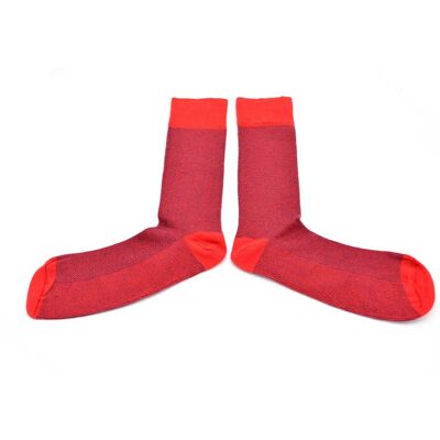 Red herringbone socks