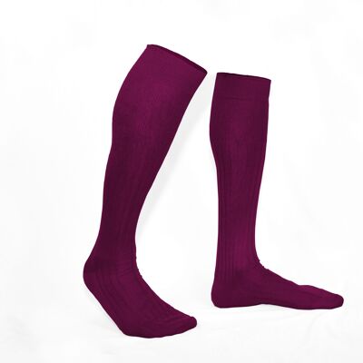 Plum purple pure lisle knee socks