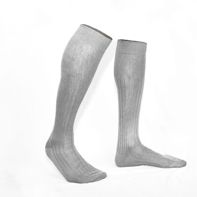 Glacier gray pure lisle knee socks