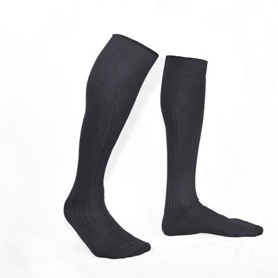 Thunderstorm gray pure lisle knee socks
