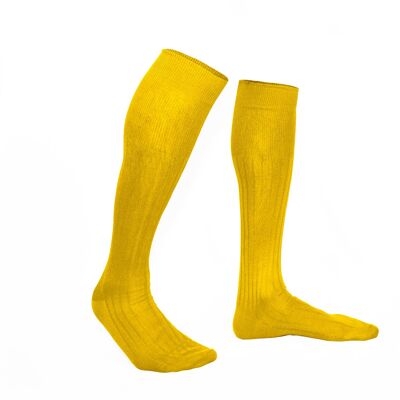 Gambaletto in filato di puro cotone giallo colza