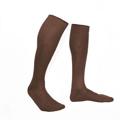 Chestnut brown pure Scottish knee socks
