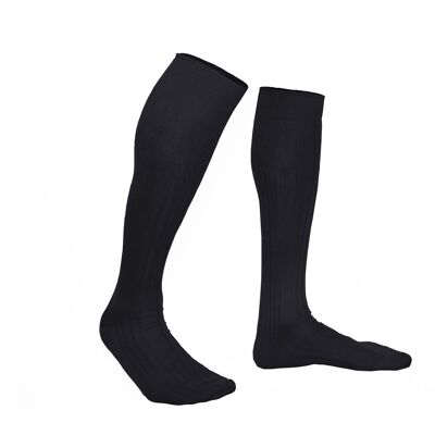 Pure charcoal black Scottish knee socks