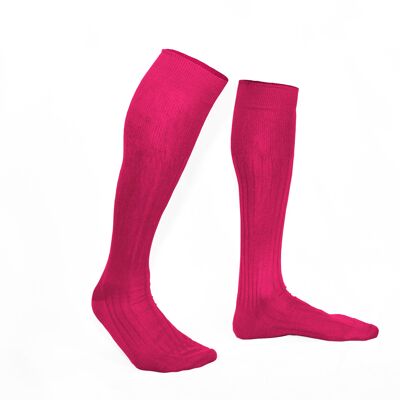 Bright pink pure lisle knee socks