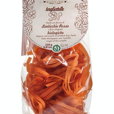 Tagliatelle di Lenticchie Rosse e Riso integrale Bio, Gluten Free & Vegan