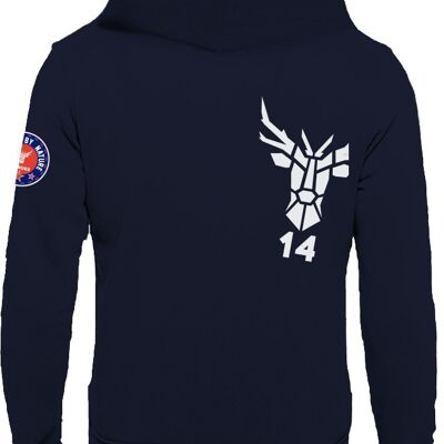 Sudadera con capucha 14Ender® Logo angulado azul marino