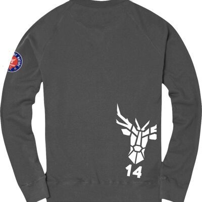 Sweatshirt Round Neck Logo angled flint grey