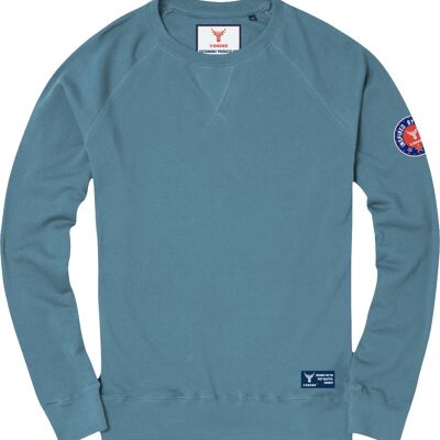 Sweatshirt Round Neck Logo angled stone blue