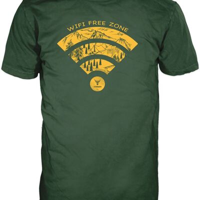 Camiseta 14Ender® Wifi Free Zone verde oscuro