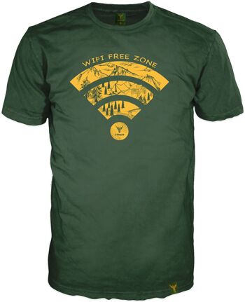 T-shirt 14Ender® Wifi Free Zone vert foncé 1