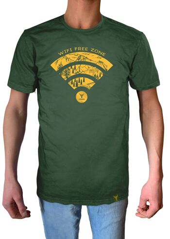 T-shirt 14Ender® Wifi Free Zone vert foncé 2