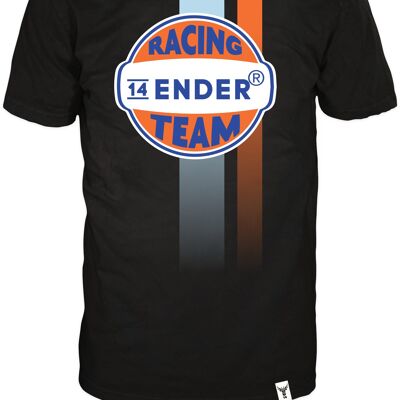 Camiseta negra del equipo de carreras 14ender