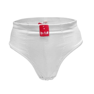 Underwear - Silky corrective white B-Full thongs with high waist
