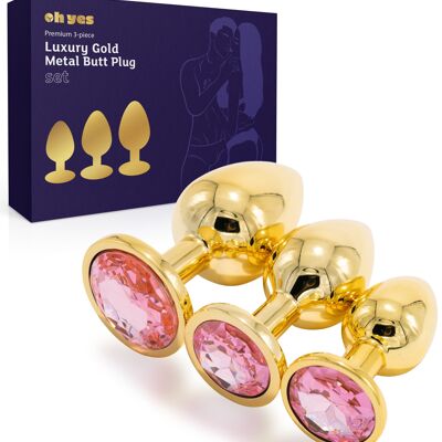 Gold metal Butt plug sets