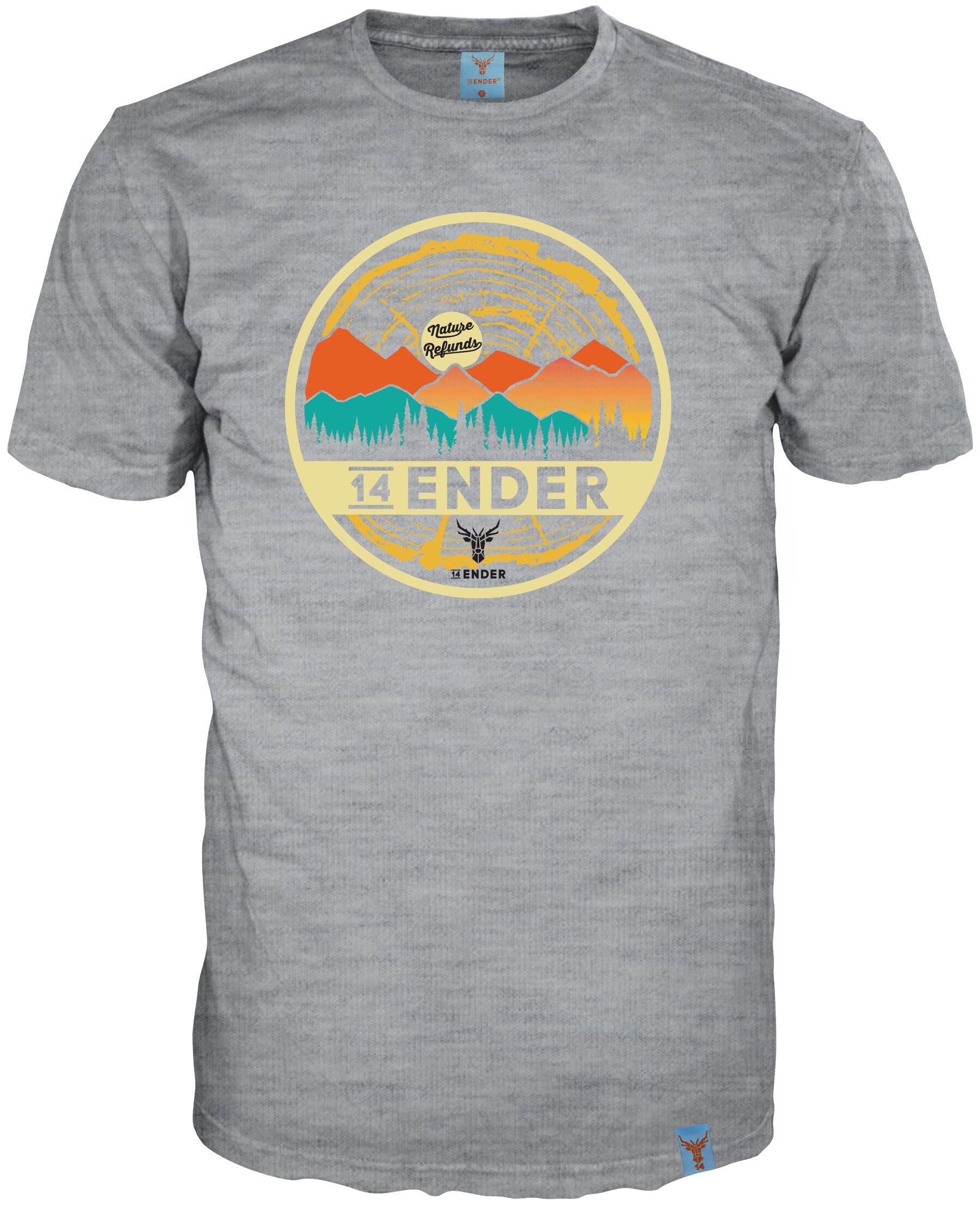 T-shirt 14Ender® Nature Refunds grigio mel