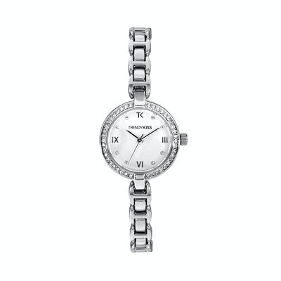 TM10163-01 - Reloj analógico para mujer Trendy Kiss - Brazalete de metal - Caja enjoyada - Angèle