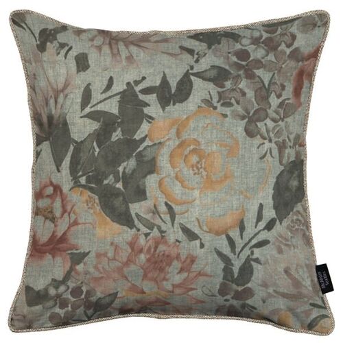 Blooma Green, Pink and Ochre Floral Cushion