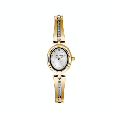 TM10168-02 - Reloj analógico para mujer Trendy Kiss - Brazalete semirrígido de metal con cable de acero - Odile